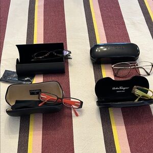 Various eyeglasses.   Used.  Sold as is.   PRADA, Ferragamo, GUCCI, CHANEL
